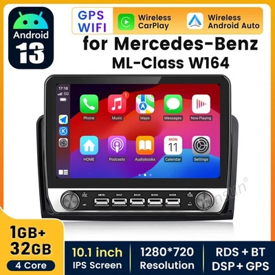 Radio estéreo para automóvil Android CarPlay GPS SWC para Mercedes Benz Clase ML/GL W164 X164 Foto 1 de 4