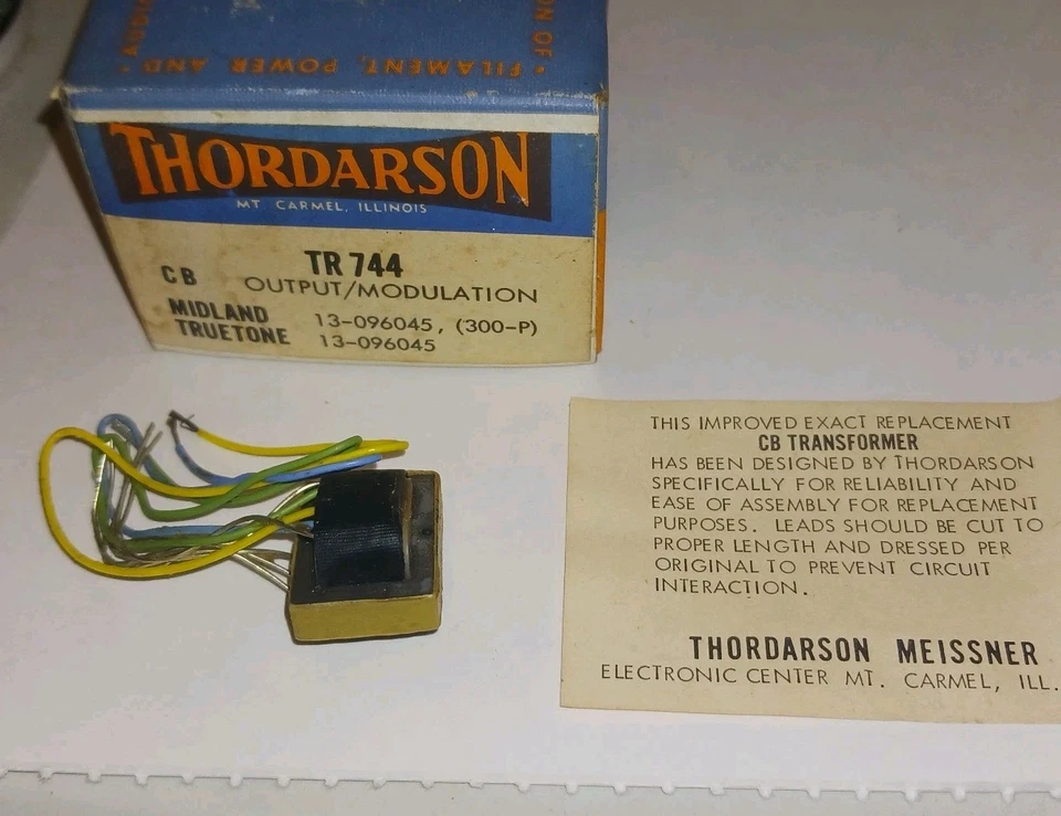 THORDARSON CB OUTPUT MODULATION TRANSFORMER TR744 IN BOX MIDLAND,TRUETONE - Image 1 of 4