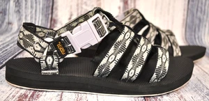 TEVA sandali donna originali Dorado con cinturino nero azteco tacco piatto fibbia taglia 8 - Foto 1 di 7