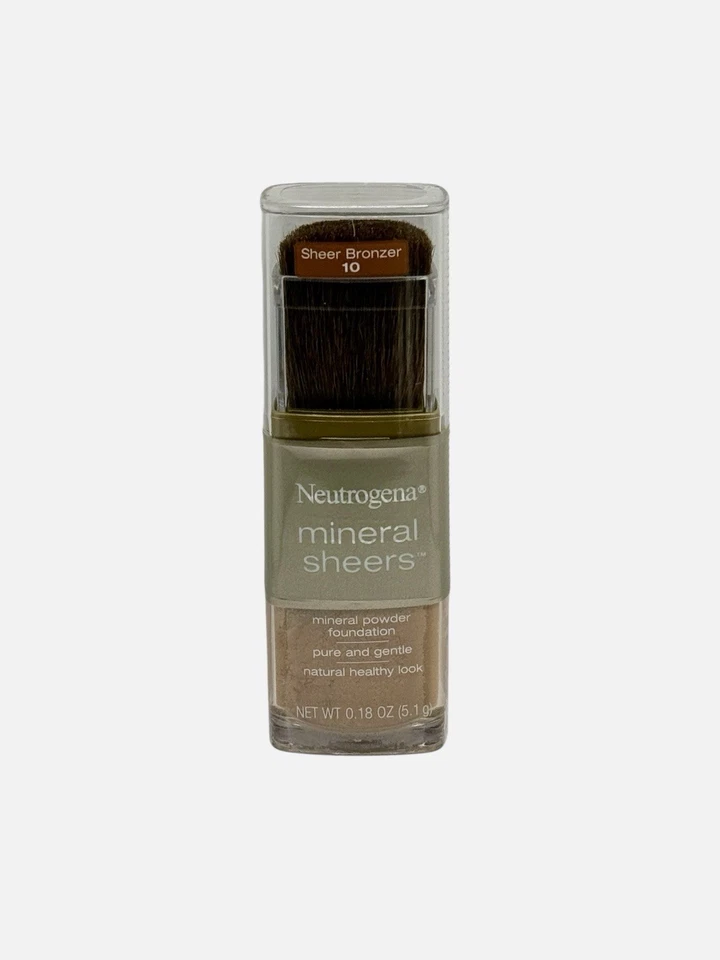 NEUTROGENA Mineral Sheers Mineral Powder Foundation 10 SHEER BRONZER 0.18 oz NEW - Image 1 of 2