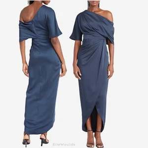 Theia $795 Rayna One Shoulder Draped Gown US Size 4 - Foto 1 di 4