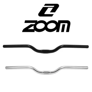 ZOOM Mountain Bike Handlebar 25.4mm Clamp 40mm rise Aluminum Black or Silver - Picture 1 of 5