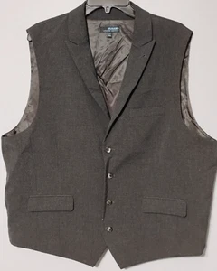 Murano Suit Vest Mens XXL Dark Gray Lined 4 Button Stretch 3 Pockets Sleeveless - Picture 1 of 8