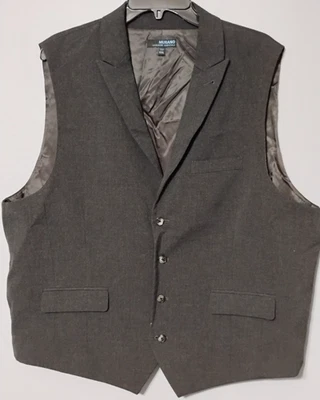 Traje Chaleco Murano Para Hombres XXL Gris Oscuro Forrado 4 Botones Elastizado 3 Bolsillos Sin Mangas Foto 1 de 4