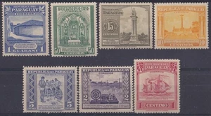 F-EX59342 PARAGUAY MH 1946 DEFINITIVE SET SHIP ARCHITECTURE NATIVE INDIGENOUS. - Picture 1 of 2