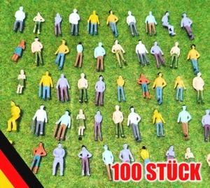 100 x Modell Figuren Modellbau 1:76 1:72 Modelleisenbahn Spur 00 einfach bemalt - Bild 1 von 7