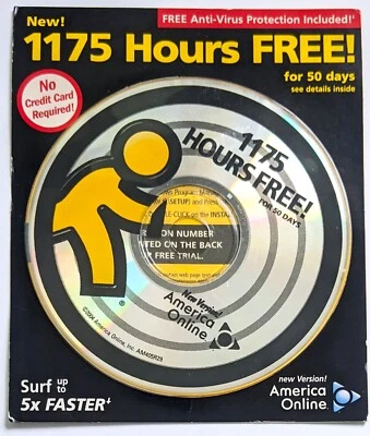 "Black Circles" America Online Collectible / Install Disc, Vintage AOL CD Sealed - Image 1 of 2