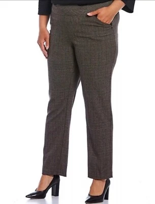 Investments The Park Ave Fit Straight Pull On Pant Brindle Plaid - Image 1 of 4