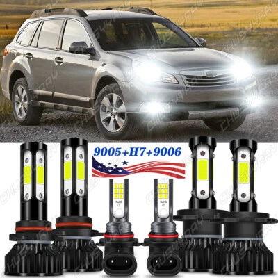Combo de 6 bombillas LED altas/bajas + luces antiniebla para Subaru Outback 2005-2008 2009 Foto 1 de 4