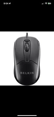Belkin Wire Mouse Ergonomic, USB, Plug/Play (Black) F5M010QBLK - Image 1 of 3