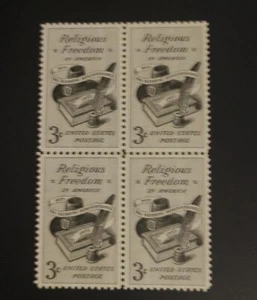 US Stamps SC #1099 Religious Freedom, Block of 4, MNH. Free Shipping! - Picture 1 of 2