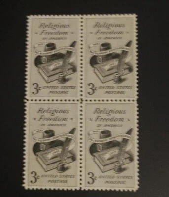 US Stamps SC #1099 Religious Freedom,  Block of 4, MNH. Free Shipping! - Image 1 of 2