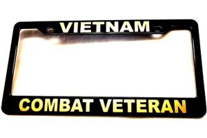 Marco de placa militar, pulido ABS-Vietman/VETERANO DE COMBATE-841454G - Imagen 1 de 1