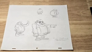 Vintage Original Drawing TROG CLINTWOOD Animation Cartoon Character Hand Drawn - Picture 1 of 6