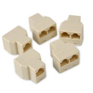 5x RJ45 CAT5 6 Adapter Kupplung Splitter Verteiler Coupler Netzwerk Ethernet let - Afbeelding 1 van 6
