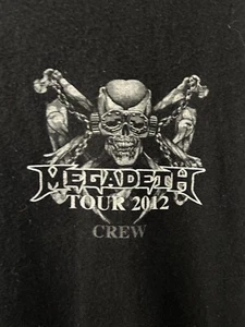 Megadeth “Tour 2012 Crew” Large Roadworn Used T-Shirt_Vic Rattlehead - Picture 1 of 5