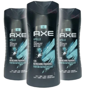 Axe APOLLO Body Wash Dark Chocolate Scent 13.5oz Shower Gel Lotion Body Wash 3Pc - Picture 1 of 2