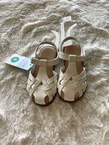 Cat & Jack White Scrappy Sandals Toddler Size 8 - Picture 1 of 3