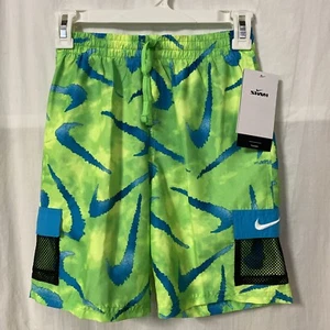 Nike Swim Big Boys Tie Dye Swoosh Volley Drawstring Short M Green Mesh Brief - Picture 1 of 5