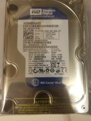 WD6400AAKS Western Digital 640GB 7200RPM SATA 3.5" 655-1528B ATLSA HDD Apple PC - Image 1 of 2