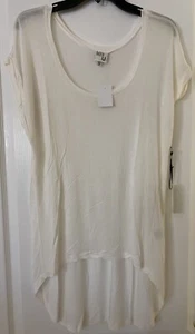 Womens Short Sleeve Loose Fit Top T Shirt Flowy Cream Tunic Size XLg NEW $25. - Picture 1 of 7