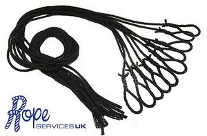 10 x Polyester Black Fender Lines/Rope/Ties spliced loops 1.5m long 6mm - Picture 1 of 4