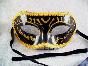 Maske mask maschera masque Kunststoff schwarz gold venezianisch Karneval  