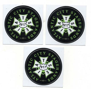 Lote de 3 2" pegatinas de sombrero duro IATSE Local 917 Atlantic City Stagehands Union - Imagen 1 de 1