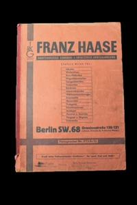 1 x Old Catalogue Franz Haase Berlin 1938 Car Spare Parts Tools - Picture 1 of 12