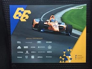 Fernando Alonso Mclaren Indianapolis 500 Promo Card Indy Car 2019 - Picture 1 of 2