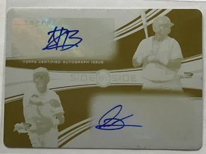 Placa de impresión amarilla debut Topps Pro 2014 doble automática 1/1 Bonafacio y Calixte como nueva - Imagen 1 de 4