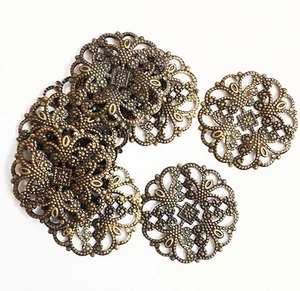Bulk 200 fiori filigrana ottone focale 22mm disponibili 4 colori - Foto 1 di 9