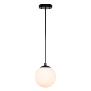 Black Globe Pendant Light Modern Single Kitchen Hanging Ceiling Light Fixture - Picture 1 of 8