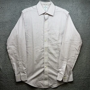 Brooks Brothers Shirt Men’s 15-4/5 Pink Striped Regent Fit Non-Iron Dress - Picture 1 of 7