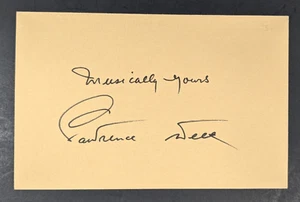 Tarjeta autógrafa firmada por Lawrence Welk de 3,5" x 5,5" - Imagen 1 de 2