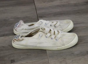 Mad Paw Comfort Fit Womens Size 6 Pull On Canvas Sneakers Shoes Ivory - Picture 1 of 6
