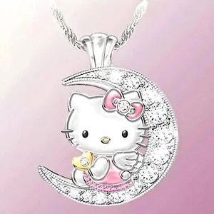 Hello Kitty Moon Pendant Necklace - Picture 1 of 3