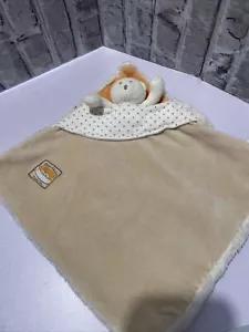 MOULIN ROTY - CREAM/BEIGE TEDDY IN CORNER COMFORT BLANKET DOUDOU - VGC - Picture 1 of 6