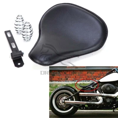 Big Wide Motorcycle Solo Seat  3'' Spring Bracket Mount Kit For Harley Chopper - Изображение 1 из 4