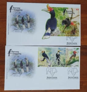 Malaysia 2024 Iconic Birds Hornbill Complete 3V /MS on FDC - Picture 1 of 3