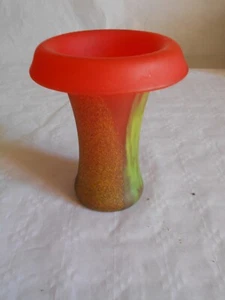 Vintage Art Glass Red Hot Lava volcano 1960s - Picture 1 of 7