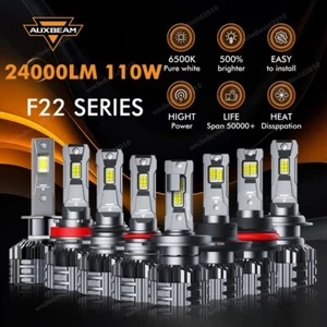 AUXBEAM Canbus LED Headlight Bulb 110W 24000LM 9005 9006 9007 9012 H4 H7 H11 H13 - Picture 1 of 30