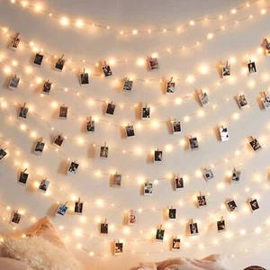 Fairy Lights with 50-Clips Battery Operated - Photo Display, Dorm Decor, Wedding - Picture 1 of 11