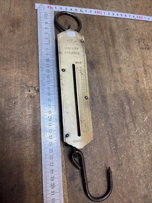peson Ressort Poket 50 kilos outil ancien OLD TOOL  BALANCE  Chasse Réf N.14 - Photo 1/4