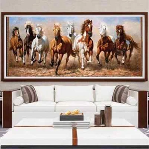 Running Horses Animal Wall Art Canvas Painting Posters and Prints - Picture 1 of 10