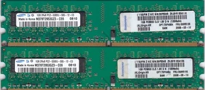 2GB 2x1GB PC2-5300 SAMSUNG DDR2-667 M378T2953GZ3-CE6 IBM 30R5126 Ram Memory Kit - Picture 1 of 2