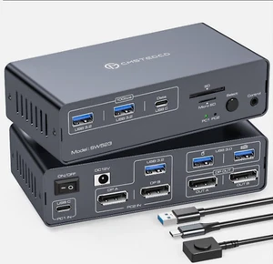CMSTEDCD KVM Docking Station SW521 4K120Hz USB C KVM Switch 2 Monitors 2 - Afbeelding 1 van 6