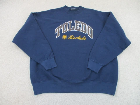 Toledo Rockets Sweater Adult Extra Large Blue Yellow Football Sweatshirt Mens Cover
