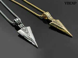 24" Herren Silber Gold Edelstahl Schwert Anhänger Kette Halskette gutes Geschenk - Bild 1 von 5