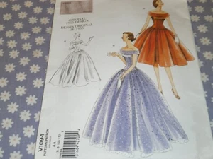 VOGUE 1094 RETRO 50's FORMAL EVENING GOWN DRESS IN 2 LENGTHS PATTERN-UNCUT-6-12 - Picture 1 of 4